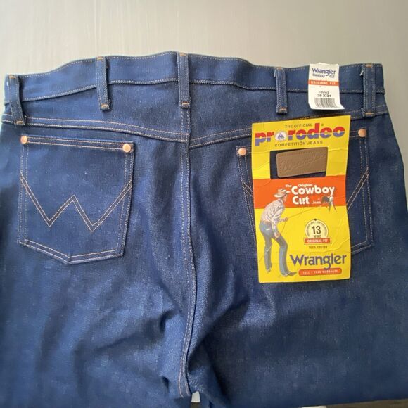 Vintage Wrangler 13mwz Jeans cowboy Cut 38x34 Pro rodeo western Deadstock NOS - Picture 2 of 9